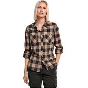 Urban Classics - Turnup Checked Flanell Blouse - S - Zwart/Creme