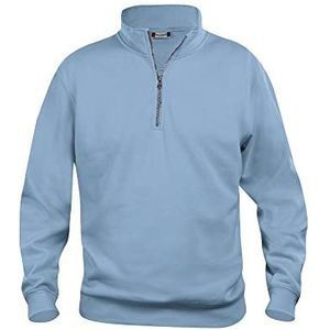 CLIQUE - Uniseks basic sweatshirt met halve ritssluiting van polyester, zacht, wasbestendig, voor wandelen, reizen, vrije tijd, Lichtblauw, XXL