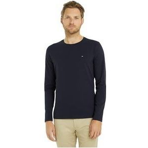 Tommy Hilfiger T-shirt voor heren, Stretch Slim Fit T-shirt met lange mouwen, Desert Sky, L