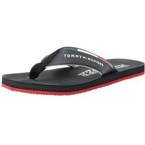 Tommy Hilfiger Heren Comfort Hilfiger Beach Sandaal Flip-Flop, Zwart, 11 UK, Zwart, 46 EU