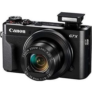 Canon Digitale camera met Inklapbaar Display, 20,1 megapixel, 4,2-voudige optische zoom, PowerShot G7 X Mark II/1066C002AA, 7,5 cm (3 inch) LCD-display, touchscreen, Zwart, Zonder Reserveaccu