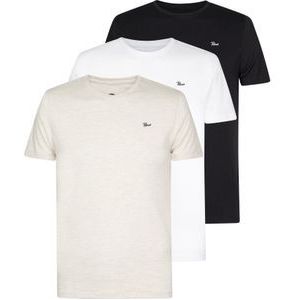 Petrol Industries - 3-pack T-shirts - White/Black/WhiteMelee - S - T-shirts met korte mouwen
