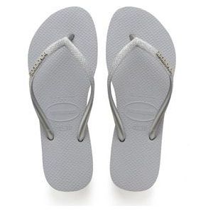 Havaianas Slim Glitter Dames Slippers - Ice Grey - Maat 35/36