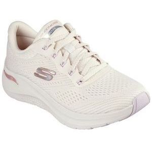 Skechers Dames Arch Fit 2.0 Big League Sneaker, Natuurlijke Mesh Mauve Lavendel Trim, 36.5 EU