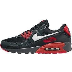 NIKE Heren Air Max 90 Sneaker Schoenensneakers, ANTRACITE/SUMMIT WIT-ZWART-MYSTISCH ROOD, 8 UK