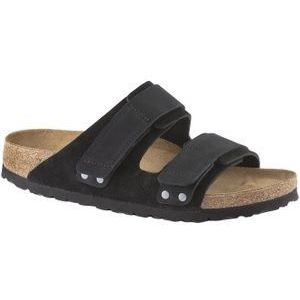 Birkenstock - Sandalen en slippers - Uji Soft Suede Nubuck Leather Black voor Heren - Maat 39 - Zwart