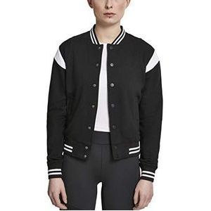 Urban Classics Dames Dames Inset Sweat Jacket College-jas, zwart (blk/white 00050)., M