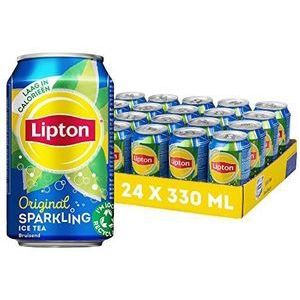 Lipton Original Ice Tea Sparkling, een heerlijk verfrissende ijsthee - 24 x 330 ml - Voordeelverpakking