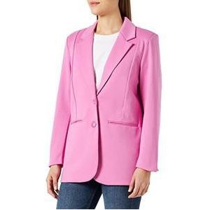 ICHI IHKATE SUS oversized BL damesblazer, lange blazer met knopen, stretch en reverskraag, Super Pink (172625), L