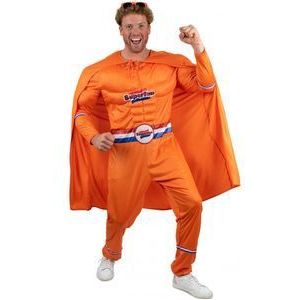 Oranje Superfan verkleedpak - Verkleedkleding - Carnaval kostuum - Heren - Koningsdag - EK - WK - Voetbal - Polyester - oranje - Maat XS/S