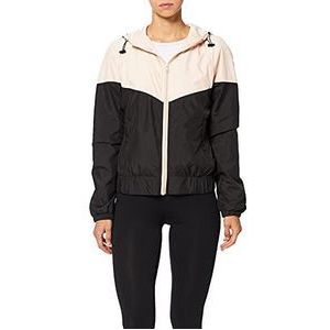 Urban Classics Dames Arrow Windbreaker, dames windjack, verkrijgbaar in vele verschillende kleuren, maten XS tot 5XL, lichtroze/zwart, S