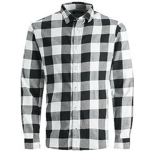 JACK & JONES heren Overhemd Jjegingham Twill Shirt L/S Noos, Whisper Wit, L