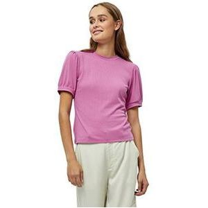 Minus Johanna T-shirt met ronde hals en korte pofmouwen | Roze T-shirts voor dames VK | Lente T-shirt | Maat XS