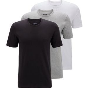 HUGO BOSS Classic T-shirts regular fit (3-pack) - heren T-shirts O-hals - zwart - grijs - wit - Maat: L