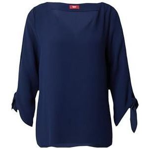Esprit Collectie stretch blouse met open randen, 405/donkerblauw., 32