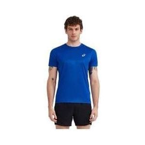 asics core run short sleeve jersey blauw