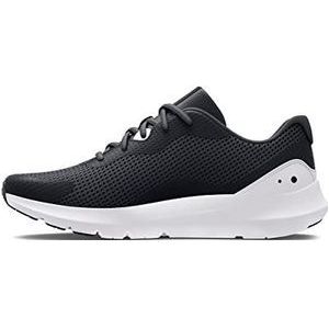 Under Armour UA Surge 3 heren Hardloopschoen, Black/White/White, 41 EU