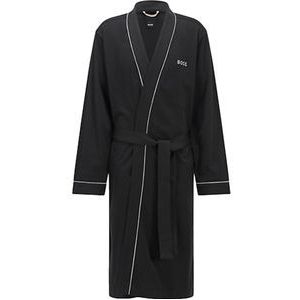 BOSS Kimono, heren ochtendjas (dun), zwart -  Maat: XL