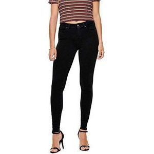 ONLY OnlPower Skinny Jeans voor dames, halfhoog, push-up, skinny fit jeans, zwart 1, (XL) B x 32L