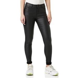 VERO MODA Vmseven Broek met 5 zakken, gemiddelde taille, Black Coated, XXS x 34L