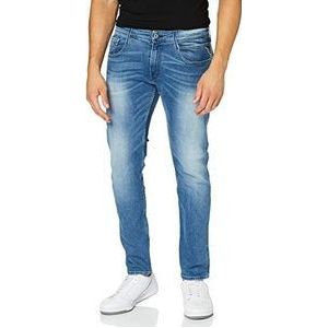 Replay Anbass Aged Jeans voor heren, Blue Denim, 33W x 32L