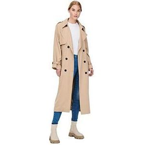 ONLY Vrouwelijke trenchcoat met twee rijen, Tannin, 3XL