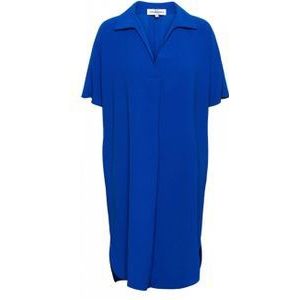 &Co Woman Jurk blauw (Maat: 2XL) - Effen - Halslijn: V-hals,