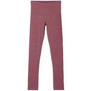 NAME IT Basic legging voor meisjes, biologisch katoen, zwart, deco roze, 134