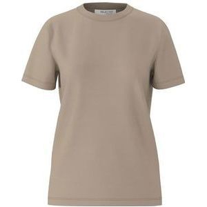 Selected Femme Klassiek T-shirt voor dames, grijsbeige, S