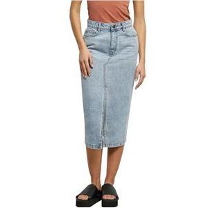 Urban Classics Midi Denim Rok voor dames, Tinted Light Blue Washed, 32