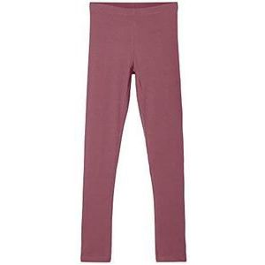 NAME IT Basic leggings voor meisjes, biologisch katoen, zwart, deco roze, 116 cm