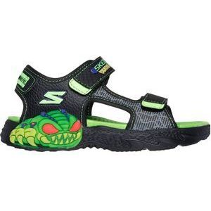 Skechers Creature-Splash Jongens Sandalen - Zwart/Lime - Maat 35