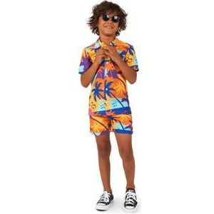OppoSuits Kids Palm Power - Jongens Zomer Set - Bevat Shirt En Shorts - Meerkleurig - Maat: EU 110/116 - 6 Jaar