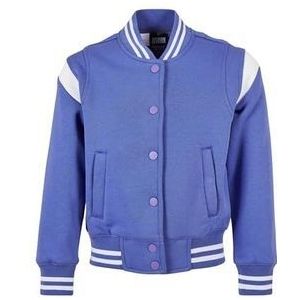 Urban Classics Meisjesjack Girls Inset College Sweat Jacket purpleday/white 146/152, paars/wit, 146/152 cm