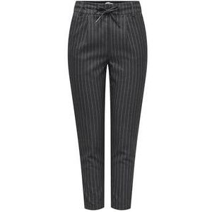 ONLY Gestreepte Regular Fit Pantalon ONLPOPTRASH Donkergrijs/Wit