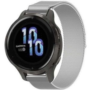 Strap-it Garmin Venu 2s Milanese band - 40mm - zilver