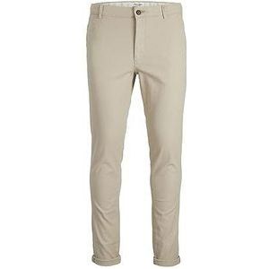 Jack & Jones Heren Casual Chino Broek Stijlvolle Zakelijke Pantalon Slim Fit Stedelijk JPSTMARCO, Colour:Beige, Pant Size:28W / 32L, Beenlengte:L32