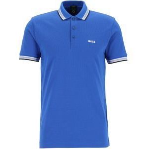 HUGO BOSS Paddy regular fit polo, heren polo korte mouw, blauw (contrast) -  Maat: 5XL