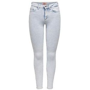 ONLY ONLBLUSH MID SK RAW AK REA298 NOOS Skinny Jeans voor dames, blauw (Light Blue Denim Light Blue Denim)., 32 NL/S/L