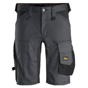 Snickers Workwear AllroundWork Elastische shorts Grijs Staal Zwart Maat 48, niet van toepassing