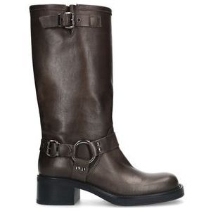 Grijze leren biker boots