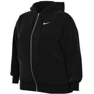 Nike DV4979-010 W NSW PHNX FLC FZ OS Hoodie PL lang shirt zwart/sail 4X