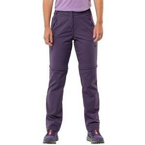 Jack Wolfskin Glastal Zip Off Pants W wandelbroek, softshellbroek, donkerpaars (Dark Grape), maat 44 dames, Donkerpaars (Dark Grape), 42