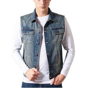 Urban Classics Mouwloos jacket -XL- Basic heren mouwloos Spijkerjas Blauw