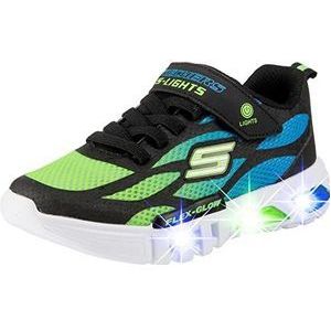 Skechers FLEX-GLOW Sneakers voor jongens, Zwart Synthetisch Textiel Blauw Lime Trim, 28 EU