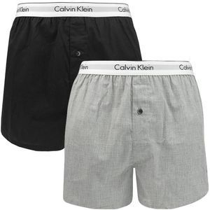 Calvin Klein - 2-pack slim fit boxershort black & grey - Heren wijd