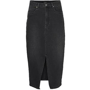 VERO MODA VMVERI HR Calf Denim Rok GA NOOS, zwart, L