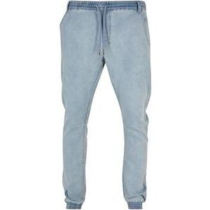 Urban Classics Gebreide denim joggingbroek voor heren, verkrijgbaar in vele verschillende kleuren, maten S tot 5XL, Lighter Washed, M