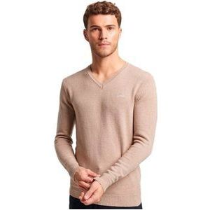 Superdry Trui Essential Emb Vee Knit M6110562a Oatmeal Grey Marl Mannen Maat - XXL