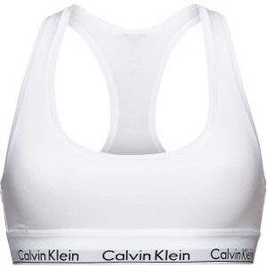 Calvin Klein dames Modern Cotton bralette top, ongevoerd, wit -  Maat: XL